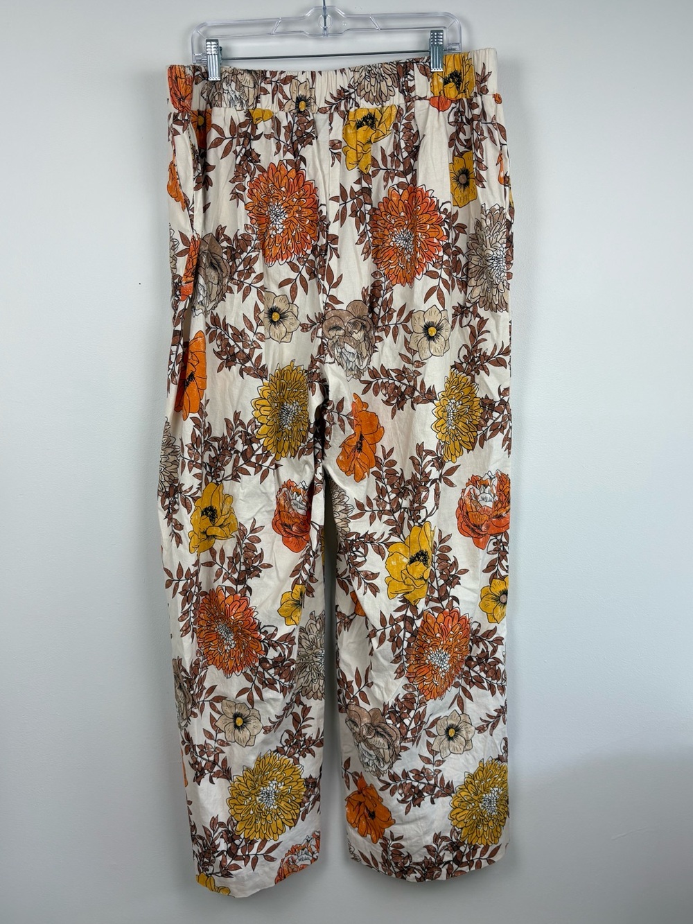 NWT Lane Bryant Floral Wide-Leg Pants 18L Linen Blend Plus Size Long Retro Chic - Picture 4 of 9